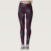 Moderner Chic Kariert mit Blume Leggings (Vorderseite)