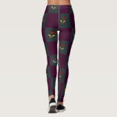 Moderner Chic Kariert mit Blume Leggings (Rückseite)