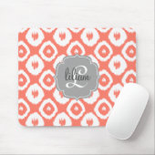 Moderner Chic korallenrote Ikat Diamanten Mousepad (Mit Mouse)