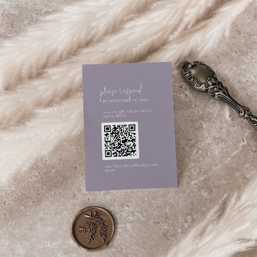 Moderner Chic Lavender Lila QR Code UAWG Begleitkarte