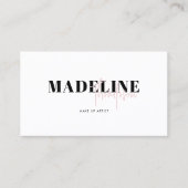 Moderner Chic Light Pink Feminine QR Code Visitenkarte (Vorderseite)