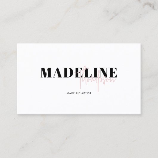 Moderner Chic Light Pink Feminine QR Code Visitenkarte (Vorderseite)