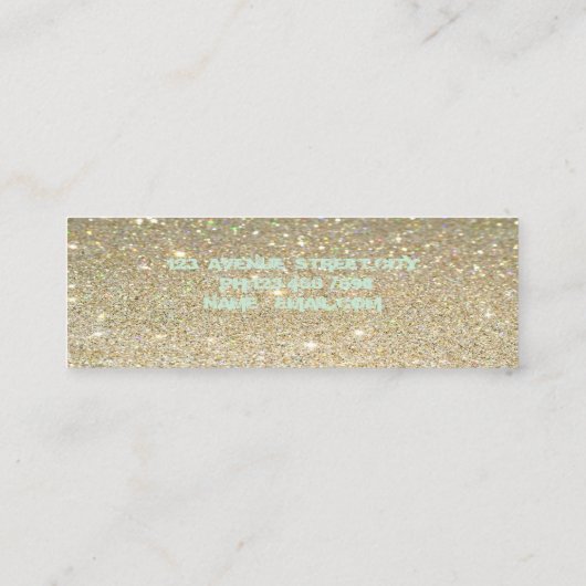 Moderner Chic Luxus Glittery Lips Mini Visitenkarte (Rückseite)