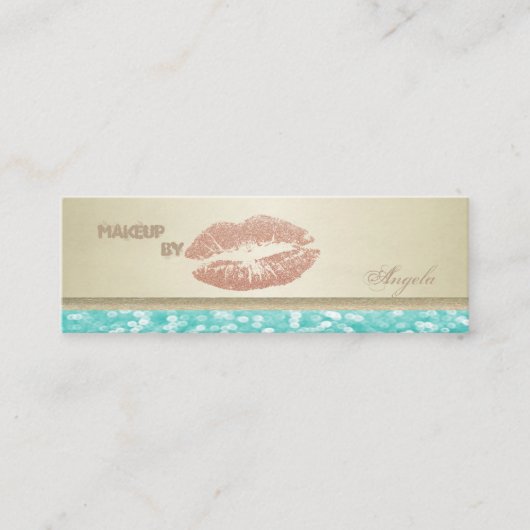 Moderner Chic Luxus Glittery Lips Mini Visitenkarte (Vorderseite)