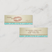 Moderner Chic Luxus Glittery Lips Mini Visitenkarte (Vorne/Hinten)