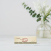 Moderner Chic Luxus Glittery Lips Mini Visitenkarte (Stehend Vorderseite)
