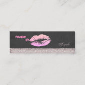 Moderner Chic Luxus Glittery Lips Mini Visitenkarte (Vorderseite)