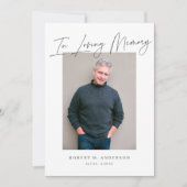 Moderner Chic Minimalistisch in Love Memory Foto C Einladung (Vorderseite)