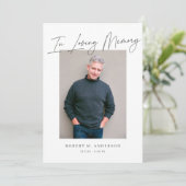 Moderner Chic Minimalistisch in Love Memory Foto C Einladung (Stehend Vorderseite)