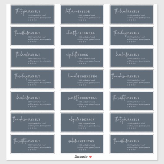 Moderner Chic | Navy Empfänger Guest Address Label (Blatt)