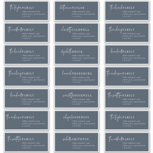 Moderner Chic | Navy Empfänger Guest Address Label (Vorderseite)