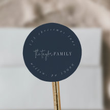Moderner Chic | Navy Family Circle Rücksendeadress