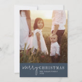 Moderner Chic | Navy Frohe Weihnachten Foto (Vorderseite)