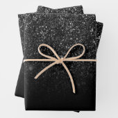 Moderner Chic Ombre Black Glitzer Geschenkpapier Set (Beispiel)