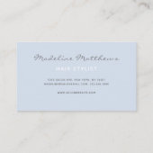 Moderner Chic Pastel Blue Hair Stylist Name  Visitenkarte (Rückseite)