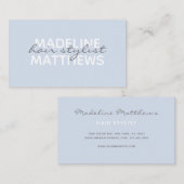 Moderner Chic Pastel Blue Hair Stylist Name  Visitenkarte (Vorne/Hinten)