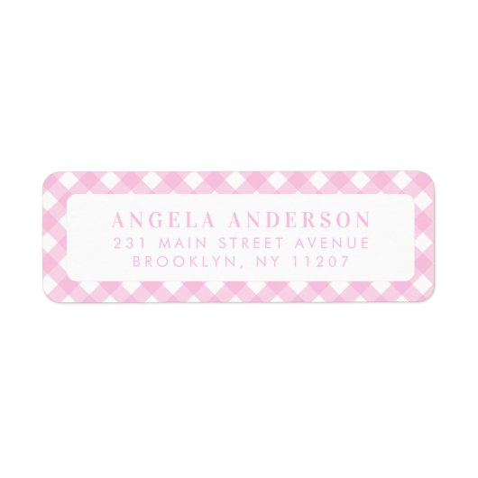 Moderner Chic Pastel Blush Pink Gingham Karierter  (Vorne)