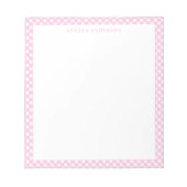 Moderner Chic Pastel Blush Pink Gingham Karierter  Notizblock (Vorderseite)