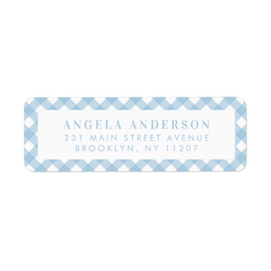 Moderner Chic Pastel Dusty Blue Gingham Karierter  (Vorne)