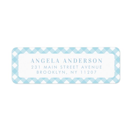 Moderner Chic Pastel Light Blue Gingham Karierter  (Vorne)