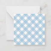 Moderner Chic Pastel Light Blue Gingham Karierter  Mitteilungskarte (Rückseite)