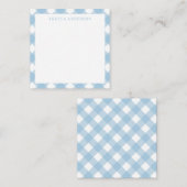 Moderner Chic Pastel Light Blue Gingham Karierter  Mitteilungskarte (Vorne/Hinten)