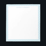 Moderner Chic Pastel Light Blue Gingham Karierter  Notizblock<br><div class="desc">Modernes Pastel Light Blue Gingham Karierter Karo Notepad</div>