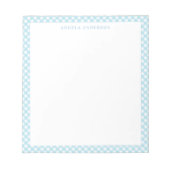 Moderner Chic Pastel Light Blue Gingham Karierter Notizblock (Vorderseite)