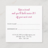 Moderner Chic Pink Bokeh Empfehlungskarte (Rückseite)