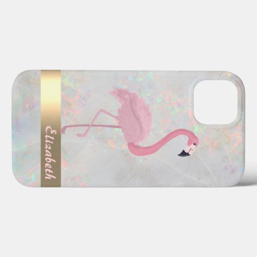Moderner Chic Pink Flamingos Opal Iridescent Case-Mate iPhone Hülle (Rückseite (Horizontal))