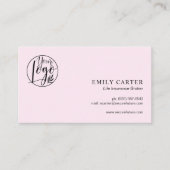Moderner Chic Pink Life Insurance Broker QR-Code Visitenkarte (Vorderseite)