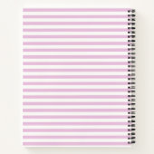 Moderner Chic Pink Striping Spiral Notizblock (Rückseite)