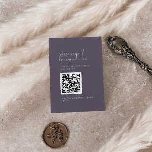 Moderner Chic Plum Lila QR Code UAWG Begleitkarte