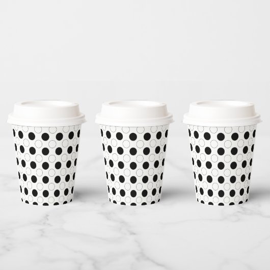 Moderner Chic Polka Dot Moderner Minimalistisch Pappbecher (Multi)