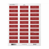 Moderner Chic | Red Family Return Address Label (Vorne)