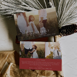 Moderner Chic | Red Foto Overlay Family News Feiertagskarte