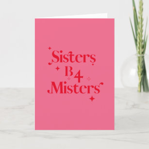 Moderner Chic Rosa Roter Sparkle Schwestergalentin Feiertagskarte
