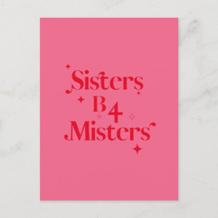 Moderner Chic Rosa Roter Sparkle Schwestergalentin Feiertagspostkarte