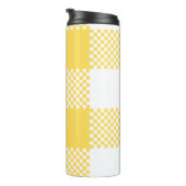 Moderner Chic rustikal weiß & gelb Thermosbecher (Nach rechts gedreht)