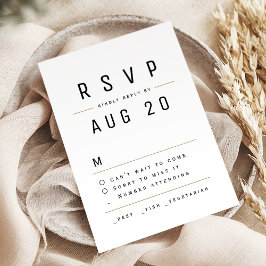 Moderner Chic Simple Typografy Wedding RSVP