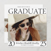 Moderner Chic Square 4 Foto Abschluss Ankündigung (Vorne/Hinten)