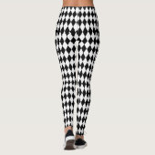 Moderner Chic Stilvolles Schwarz-weißes Harlequin- Leggings (Rückseite)