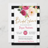 Moderner Chic Strip mit rosa Blume Brautparty Einladung (Vorderseite)