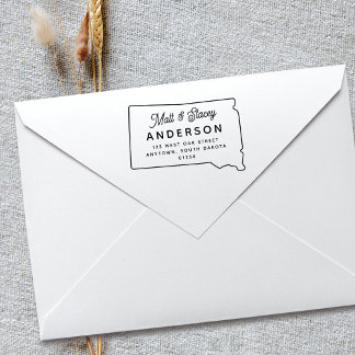 Moderner Chic SÜDDAKOTA Staat Rücksendeadresse Gummistempel