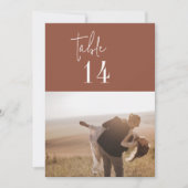 Moderner Chic Terracotta 12x18" Foto Tischnummern (Vorderseite)