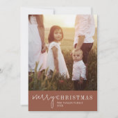 Moderner Chic | Terracotta Frohe Weihnachten Foto (Vorderseite)