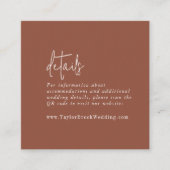 Moderner Chic Terracotta Rost QR Code Details Begleitkarte (Vorderseite)