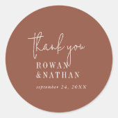 Moderner Chic Terracotta Roust Danke Stickers (Vorderseite)