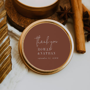 Moderner Chic Terracotta Roust Danke Stickers