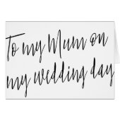 Moderner Chic "To my mum on my wedday" (Vorderseite (Horizontal))